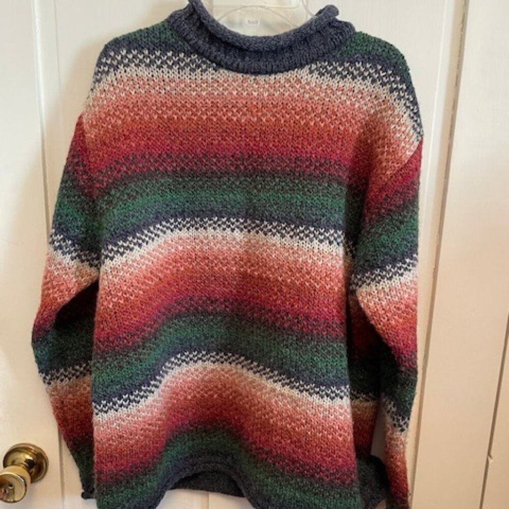 Carolyn Taylor Women's Knit Striped Mock Neck Sweater - Med